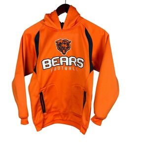 Chicago Bears Football Youth Orange Hoodie Sweatshirt Size Medium 10-12 NFL